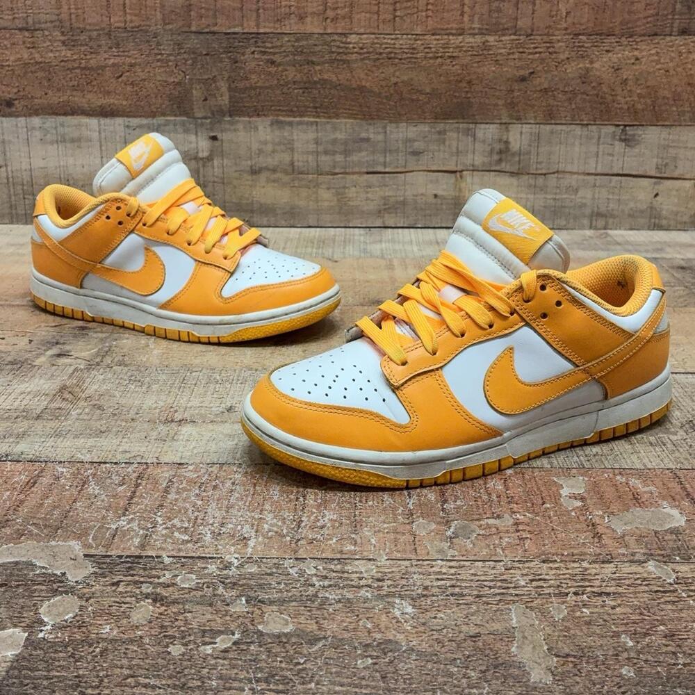 Nike Dunk Low Shoes Womens Size 7 38 Orange White Leather Sneaker DD1503-800